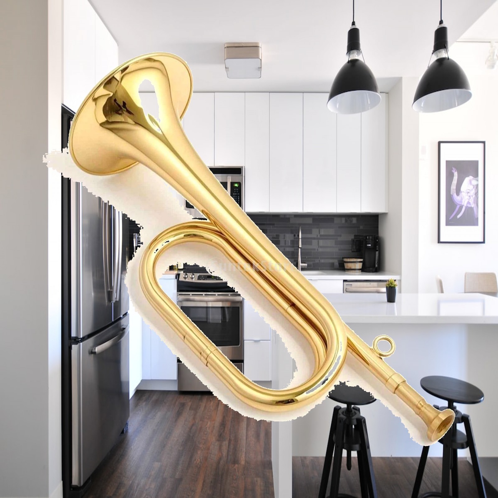 Musical Instrument Bugle - Mini messing muziekinstrument windhoorn compacte bugel