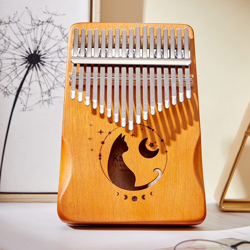 Musical Instrument Piano - 17-toetsen Kalimba kleurverloop ontwerp duimpiano mahoniehouten