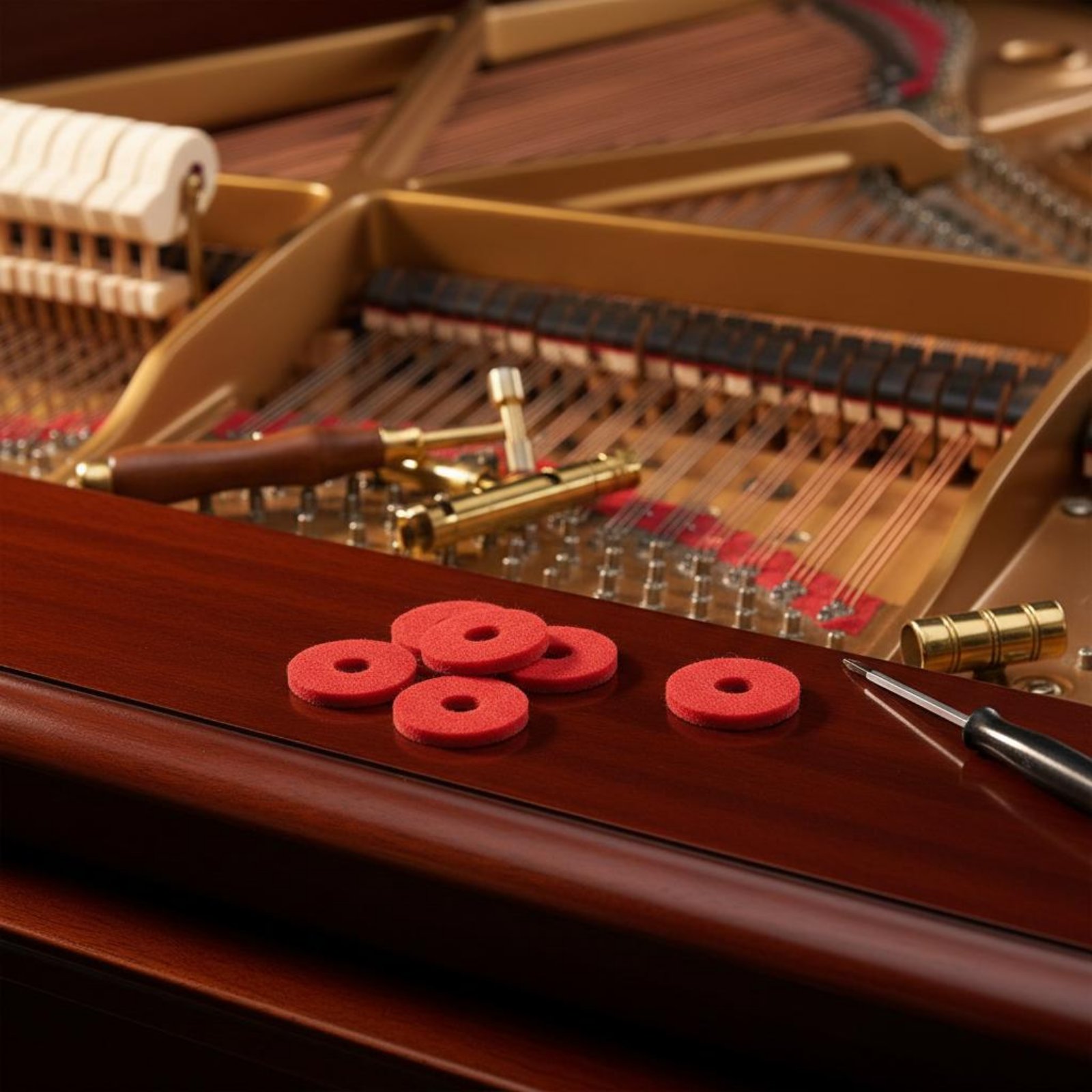 Rode pianotoetsring Kleine ron - Musical Instrument Piano recensie en prijs