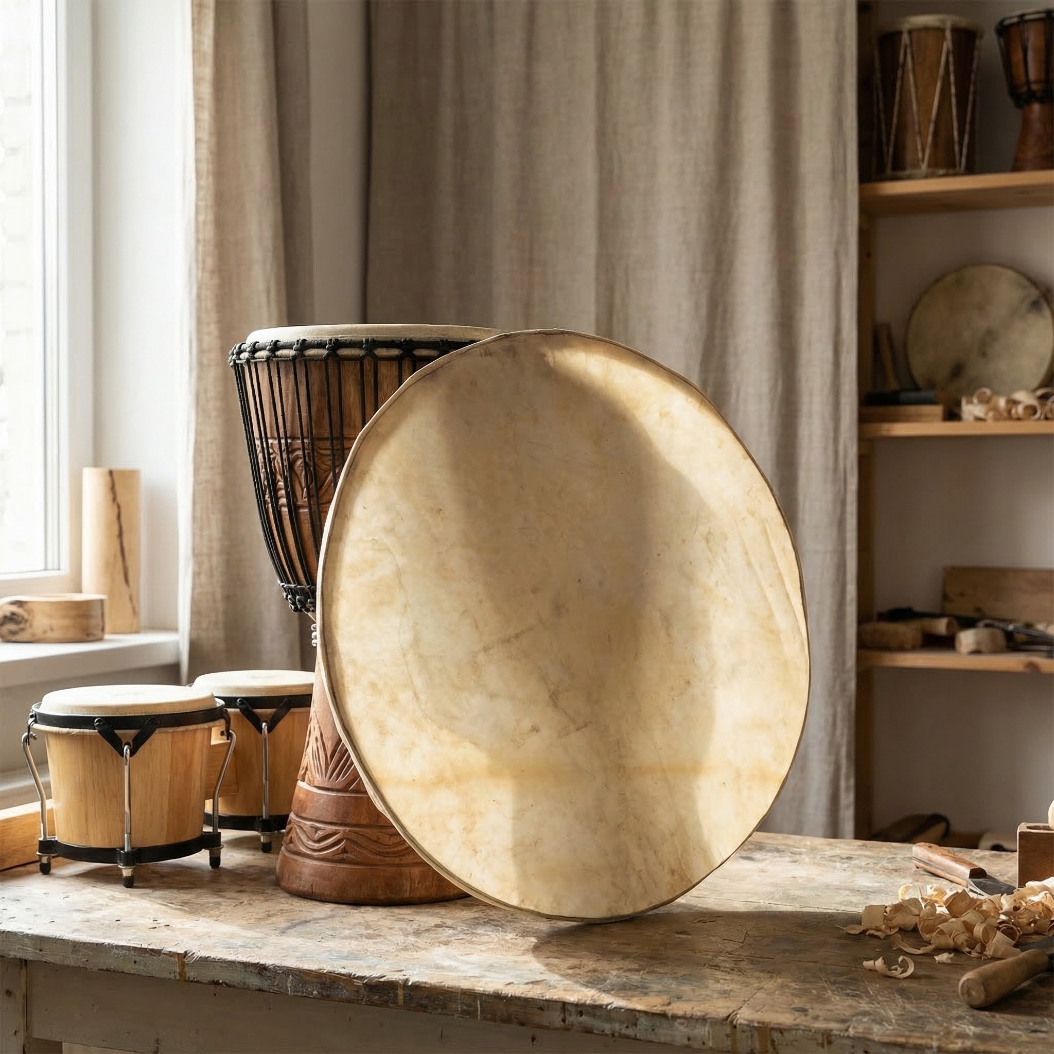 Platte ronde 15 inch geitenhui - Frame Drum Goat Skin recensie en prijs
